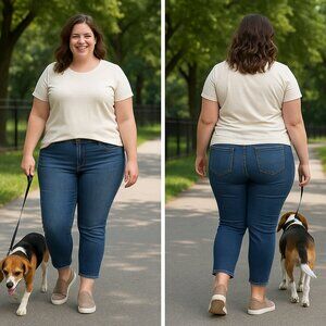 Torrid  Dark Wash Cropped Jeans with Raw Hem